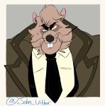  2021 anthro biped clothing hi_res leemonz_620 male mammal murid murine necktie overweight overweight_male portrait rat rodent shirt simple_background solo topwear 