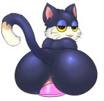  anal anal_penetration animal_crossing anthro anus big_butt black_body black_fur butt dildo dildo_in_ass dildo_insertion dipstick_tail domestic_cat felid feline felis fur hi_res looking_back male mammal markings nintendo nood1e nude open_mouth penetration punchy_(animal_crossing) sex_toy sex_toy_in_ass sex_toy_insertion simple_background solo tail_markings video_games white_background white_body white_fur 