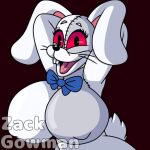  2021 absurd_res anthro big_breasts bow_tie breasts buckteeth clothed clothing digital_media_(artwork) female five_nights_at_freddy&#039;s five_nights_at_freddy&#039;s:_security_breach hi_res lagomorph leporid mammal open_mouth rabbit scottgames simple_background smile solo teeth vanny_(fnaf) video_games white_body zack_gowman 