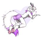  2022 4_toes 5_fingers absurd_res anthro digital_media_(artwork) digitigrade eyebrows eyelashes f-r95 feet fingers fur hair hi_res male pawpads pink_pawpads solo toes white_body white_fur white_hair 