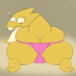  all_fours alphys anthro big_butt bodily_fluids buckteeth budsbutts butt camel_toe clothing eyewear female flying_sweatdrops glasses hi_res huge_butt lizard looking_at_self looking_back looking_back_at_self panties rear_view reptile scales scalie simple_background solo sweat sweatdrop teeth thick_tail tight_panties topwear torn_clothing torn_panties torn_underwear undertale_(series) underwear wavy_mouth yellow_body yellow_scales 