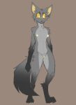 absurd_res anthro biped breasts canid canine canis countershade_fur countershade_legs countershade_torso countershading coyote doughtea female fur genitals grey_body grey_fur hi_res mammal nipples nude pussy sleep_paralysis_demon solo yellow_eyes yellow_sclera 