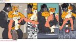 abdominal_bulge absurd_res anal anal_orgasm anal_penetration anthro anus appliance apron apron_only balls blush bodily_fluids carrying_another carrying_partner cheetah clenched_teeth clothing comic cooking cum cum_inside cum_on_food cum_string cum_while_penetrated cumshot dasyurid dasyuromorph digital_media_(artwork) duo ejaculation emilio_(maychin) erection eyes_closed felid feline food from_front_position fur genital_fluids genitals hands-free hi_res humanoid_genitalia humanoid_penis kitchen kitchen_utensils legwear legwear_only male male/male male_penetrated male_penetrating male_penetrating_male mammal markings marsupial maychin mostly_nude muscular muscular_anthro muscular_male nude one_eye_closed open_mouth orgasm orgasm_face pan paul_(maychin) penetration penile penile_penetration penis sex size_difference spots spotted_body spotted_fur spread_legs spreading standing standing_sex stockings stockings_only stove sweat sweatdrop tasmanian_devil teeth tools