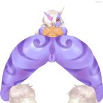  absurd_res anus bare_legs bent_over butt censored clothed clothing curvy_figure dress female female_focus genitals hair hi_res horn horned_humanoid humanoid humanoid_pointy_ears kimon kneeling league_of_legends long_hair looking_back mosaic_censorship no_underwear ponytail puffy_anus purple_body purple_skin pussy rear_view riot_games simple_background solo soraka tattoo thick_thighs video_games white_background white_hair wide_hips yellow_eyes 