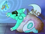 3_toes 4_fingers all_fours ambiguous_gender anthro arm_outstretched claws clothed clothing detailed_background diaper diaper_only feces feet finger_claws fingers fur green_body green_fur hi_res hypnosis inner_ear_fluff key law_azure machine markings mind_control minty_winters_(pampergen) open_mouth pooping protogen protogen_visor ringed_eyes side_view soiled_diaper soiling soiling_diaper solo sound_effects spots spotted_body spotted_fur stripes toes topless tuft unclean_diaper used_diaper wearing_diaper