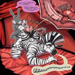 absurd_res anal anal_penetration anthro ball_clench balls balls_deep batan_(poskapaints) bed bedding bedroom big_penis bodily_fluids bugs_bunny cum cum_inside dialogue duo ejaculation equid equine feet fur furniture genital_fluids genitals glistening groan heart_(marking) heart_symbol hi_res insult internal lagomorph leporid long_ears long_tail looney_tunes male male/male mammal markings moan mohawk muscular muscular_anthro muscular_male onomatopoeia paws penetration penis pink_balls poskapaints prostate prostate_stimulation prostate_with_heart rabbit reverse_doggystyle ripples rough_sex sex short_tail simple_background size_difference small_dom_big_sub smaller_male sound_effects speech_bubble speed_lines striped_body striped_fur striped_markings stripes sweat tail teasing text toes warner_brothers x-ray_view zebra