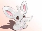  aberu_(ycrr3542) animal_focus blush brown_eyes commentary_request fluffy full_body minccino no_humans pokemon pokemon_(creature) sitting solo toes 