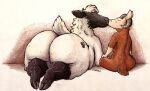  anthro big_butt bovid butt caprine chubby_female female furansco hi_res huge_butt larger_famale male male/female mammal sheep size_difference 
