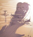  2girls bang_dream! bang_dream!_it&#039;s_mygo!!!!! blush bra breasts fingering highres hookah long_hair medium_breasts misumi_uika multiple_girls panties parted_lips pussy_juice reach-around rhapsode robe smoke sweat togawa_sakiko underwear yuri 