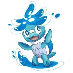  alisfakemon blue_eyes blue_skin bright_pupils colored_skin fakemon full_body highres no_humans open_mouth original pokemon pokemon_(creature) simple_background solo standing turtle white_background white_pupils 
