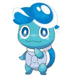  alisfakemon blue_eyes blue_skin bright_pupils colored_skin fakemon full_body highres no_humans original pokemon pokemon_(creature) simple_background solo standing turtle white_background white_pupils 