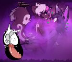 2025 5_fingers anthro bat black_hair bodily_fluids butt butt_grab conjoined_speech_bubble cum cum_in_vagina cum_inside dated dominant dominant_female duo ear_piercing echo_(mewgle) english_text eye_contact eyebrow_through_hair eyebrows eyewear female fingers from_front_position genital_fluids genitals glasses good_boy green_eyes hair hand_on_butt hearing_aid hi_res looking_at_another lotus_position male male/female mammal markings mephitid mewgle open_mouth penetration penile penile_penetration penis penis_in_vagina piercing purple_smoke round_glasses sex signature skull_(marking) skunk smile smoke smoke_from_mouth speech_bubble tail tail_markings text translucent translucent_hair vaginal vaginal_penetration vivian_(mewgle) wearing_glasses white_hair white_markings