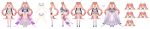  1girl absurdres ass ass_visible_through_thighs backless_leotard black_gloves blue_lizz_penguin breasts character_sheet cleavage covered_navel elbow_gloves english_commentary faceless faceless_female from_behind from_side gloves highres indie_virtual_youtuber leotard long_hair magical_girl multiple_views nina_saotome official_art second-party_source skirt surprised twintails very_long_hair virtual_youtuber white_background white_leotard white_skirt wide_image 