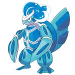  alisfakemon blue_eyes blue_skin bright_pupils colored_skin fakemon full_body highres no_humans original pokemon pokemon_(creature) simple_background solo standing turtle white_background white_pupils 