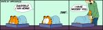  anal anal_penetration bodily_fluids comic domestic_cat duo english_text felid feline felis forced garfield_(series) hi_res human inprogress interspecies jon_arbuckle male male/male mammal penetration sex size_difference tears text 