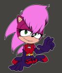 2025 anthro armwear biped black_bottomwear black_clothing black_gloves black_handwear black_nose black_skirt bottomwear breasts closed_smile clothed clothing costume countershade_face countershading elbow_gloves eulipotyphlan female footwear front_view gesture gloves green_eyes hair halloween halloween_costume handwear hedgehog hi_res holidays jewelry jumpjump kneeling looking_at_viewer mammal medium_breasts mouth_closed necklace pink_hair red_body red_clothing red_shirt red_topwear sega shirt simple_background skirt smile solo sonia_the_hedgehog sonic_the_hedgehog_(series) sonic_underground tan_body tan_countershading topwear waving waving_at_viewer