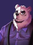  2022 anthro belly black_nose borealis_(live-a-hero) clothing fur hi_res kemono lhjal2 lifewonders live-a-hero male mammal overweight overweight_male polar_bear shirt simple_background solo topwear ursid ursine video_games white_body white_fur 