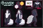  abstract_background absurd_res anthro balls black_body black_fur black_penis butt canid canine canis cel_shading chart close-up clothed clothing coat color_swatch digitigrade domestic_dog dress_pants dress_shirt erection eye_shot fluffy fluffy_tail fur genitals german_shepherd hair hand_on_hip height_chart herding_dog hi_res humanoid_genitalia humanoid_penis logo long_hair looking_back looking_down male mammal measuring model_sheet narrowed_eyes neck_tuft necktie outline pastoral_dog paws penis penis_close-up pose rear_view red_outline shaded shirt solo standing star sv3n sven_(sv3n) topwear tuft vest white_body white_fur white_tail yellow_eyes 