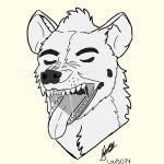  anthro bodily_fluids breath breathing drooling eyes_closed hyaenid hyenafur imminent_vore male mammal mouth_shot open_mouth saliva sketch solo tongue tongue_out vore 