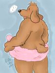  anthro canid canine canis domestic_dog hi_res jellycakeslice male mammal nude overweight overweight_male sam_and_max samuel_dog shower solo towel wet wet_body 