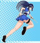  asakura_ryouko blue_skirt highres long_hair mem skirt solo suzumiya_haruhi_no_yuuutsu waitress 