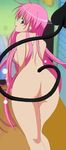  ass bed green_eyes lala_satalin_deviluke long_hair long_image nipples nude nude_filter photoshop pink_hair pussy tail tall_image to_love-ru toloveru uncensored 