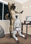  absurd_res anax_shep animal_genitalia anthro canid canine canis dalmatian domestic_dog duo gaming genitals german_shepherd herding_dog hi_res male male/male mammal pastoral_dog pawpads sheath spots torrofuz virtual_reality vr_(disambiguation) 