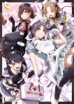  4girls absurdres aqua_eyes asakura_tooru bandages black_gloves black_hair black_legwear brown_hair clipboard double_bun dress elbow_gloves fangs first_aid_kit fukumaru_koito gloves hair_bun hair_ornament hairclip hat highres higuchi_madoka holding holding_syringe ichikawa_hinana idolmaster idolmaster_shiny_colors mole mole_under_eye multiple_girls noctchill_(idolmaster) nurse nurse_cap pill puffy_short_sleeves puffy_sleeves short_sleeves skin_fangs stethoscope syringe takagi_mitsukuni thermometer thighhighs tied_hair white_gloves white_legwear 