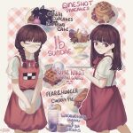 2girls absurdres adapted_costume anchor apron character_request cherry_pie crossover cupcake fear_&amp;_hunger_(series) food funamusea highres ib_(kouri) ice_cream madotsuki maid_cafe minpupunkun multiple_crossover multiple_girls omori oneshot_(game) oounabara_to_wadanohara pancake pie red_apron souffle_pancake sundae wafer waffle yume_nikki 