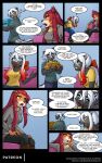  abluedeer accessory anthro black_nose breasts chandra_(abluedeer) clothed clothing comic dialogue english_text female fur grey_body grey_fur group hair hair_accessory hair_bow hair_ribbon herpestid hi_res lisa_(ablueedeer) male mammal mark_(abluedeer) mephitid mongoose moon_lace open_mouth orange_body orange_fur red_hair ribbons sitting skunk text white_hair 