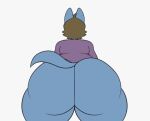  2022 ambiguous_gender animated anthro big_butt biped blue_body bottomless brown_hair butt canid canine clothed clothing cole_(colelucario) colelucario digital_media_(artwork) hair huge_butt low_res lucario mammal nintendo pok&eacute;mon pok&eacute;mon_(species) rear_view short_playtime simple_background solo thick_thighs twerking video_games wide_hips 