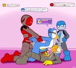  2025 4_fingers absurd_res anal anal_penetration anthro anthro_penetrating anthro_penetrating_humanoid arm_pull avian bald balls balls_touching beak big_balls big_penis bird black_body black_eyes blue_balls blue_boots blue_clothing blue_footwear blue_penis blue_sclera blush bodily_fluids boots butt clothing cum cum_from_ass cum_from_mouth cum_in_ass cum_in_mouth cum_inside cum_on_arm cum_on_balls cum_on_belly cum_on_body cum_on_butt cum_on_chest cum_on_face cum_on_leg cum_on_own_face cum_on_penis cum_on_self cum_splatter cum_string cumshot dirty_talk ejaculation english_text erection feathers felino fellatio fingers footwear foreskin foursome from_behind_position frottage gangbang genital_fluids genitals glans grey_balls grey_body grey_boots grey_clothing grey_footwear grey_glans grey_penis group group_sex hand_on_hip handjob head_grab hi_res humanoid humanoid_genitalia humanoid_on_anthro humanoid_penetrated humanoid_penis interspecies looking_pleasured lust_bar machine male male/male male_penetrated male_penetrating male_penetrating_male masturbation metallic_body mouthless oral orgasm penetration penguin penile penile_masturbation penis penises_touching pink_background precum prison_guard_position red_balls red_body red_boots red_clothing red_footwear robot saliva sex shoes side_view simple_background spitroast standing text white_body white_eyes white_feathers yellow_beak yellow_body yellow_glans 