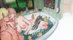  2022 abs absurd_res amber_eyes bangs bathtub big_breasts blonde_hair blush breasts brown_nipples brush chainsaw chainsaw_man chainsaw_penis colored_nails container cup demon denji digital_media_(artwork) female fiend_(chainsaw_man) hair handjob he_ye_nanhai_mogui_guayueji hi_res horn horned_humanoid human human_on_humanoid humanoid interspecies long_hair male male/female mammal muscular muscular_male nails nipples not_furry nude partially_submerged penile pink_hair pink_nipples power_(chainsaw_man) power_tool rubber_duck scar sex soap tan_body tan_skin tools toothbrush wet window 