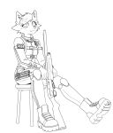 bodysuit boots canid canine clothing combat_boots footwear gun hi_res kawasakiwind male mammal mikhail_(kawasakiwind) military military_clothing ranged_weapon shell_(projectile) shoes shotgun shotgun_shell skinsuit solo tactical tactical_gear tight_clothing unitard weapon white_body