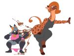  anthro big_breasts black_body black_fur bottomwear bottomwear_down breasts brown_body brown_fur canid canine clothed clothing clothing_around_legs diarrhea dipstick_ears dress duo ear_markings el_brapitto eye_roll eyeshadow feces feces_on_face feces_on_thigh female female_pooping fingers fox fur giraffe giraffid gloves_(marking) green_eyes grey_body grey_bottomwear grey_clothing grey_dress grey_fur grey_pants hair hand_on_wall hi_res hooved_fingers hooves horn leg_markings long_hair makeup mammal markings medium_breasts multicolored_body multicolored_ears multicolored_fur on_one_leg one_eye_closed orange_body orange_fur orange_hair ossicone panties panties_around_legs pants pants_down partially_clothed pink_clothing pink_panties pink_shirt pink_tank_top pink_topwear pink_underwear pooping pooping_in_toilet pooping_on_another pooping_together purple_eyeshadow raised_tail scatplay shirt simple_background sitting sitting_on_toilet socks_(marking) standing tail tank_top toilet toilet_use topwear underwear underwear_around_legs white_background yellow_eyes 
