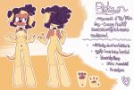  2022 animated anthro braided_hair canaryprimary canid canine canis choker collar domestic_dog english_text female gesture hair jewelry mammal model_sheet necklace nude pawpads pinkanimations pointing pointing_at_self pubes robyn_(canaryprimary) solo tail_motion tailwag text 