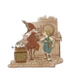  armor artist_name barrel blonde_hair blue_pants blue_wrist_cuffs boots burmecian cat cat_tail clawed_feet coat cropped_vest final_fantasy final_fantasy_ix freya_crescent full_body gloves grey_boots grey_gloves grey_hair hands_on_own_hips helmet highres looking_at_another motoyama_masako mouse_girl mouse_tail open_mouth orange_pants pants parted_bangs red_coat red_helmet ribbon sabotender shoulder_armor signature sitting tail tail_ornament tail_ribbon tavern vest winged_helmet wrist_cuffs zidane_tribal 