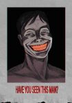  1boy black_hair border commentary english_commentary english_text evil_grin evil_smile grey_border grin horror_(theme) intruder_(no_i'm_not_a_human) lazya looking_at_viewer male_focus no_i'm_not_a_human portrait realistic_teeth short_hair smile solo this_man 