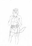  absurd_res anthro bdsm bdsm_gear breasts clothing domestic_ferret exposed_breasts female hi_res mammal mel_vixen(artist) mustela mustelid musteline nikki nikki_(nikkita_trans) nude panties sketch true_musteline underwear 