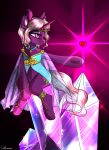  absurd_res artist_name:caliluminos brony cape character_name:violetlight clothing crown crystal digital_media_(artwork) dress equid equine fan_character female feral fluffyears hasbro hi_res horn horse mammal my_little_pony pony princess royalty solo unicorn 