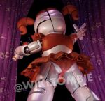  2021 3d_(artwork) animatronic anthro better_version_at_source circus_baby_(fnaf) clothing digital_media_(artwork) female five_nights_at_freddy&#039;s hair humanoid looking_up_skirt machine panties pigtails red_clothing red_hair robot scottgames sister_location solo underwear video_games white_body wikizombie 