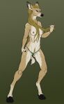  2019 5_fingers anthro breasts brown_body camel_toe cervid clothing ear_piercing ear_ring female fingers hair hi_res hooves long_hair lord_magicpants mammal nipples piercing simple_background smile solo standing underwear 