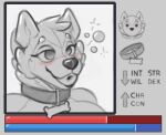  alphax10 animate_inanimate anthro blush canid canine canis collar domestic_dog female gameplay_mechanics husky implied_transformation inflatable living_inflatable living_latex living_sex_doll living_sex_toy mammal mute nordic_sled_dog sketch solo spitz 