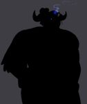 2023 2_horns absurd_res anthro arm_tuft black_body blue_eyes blue_smoke bovid bovine cattle digital_drawing_(artwork) digital_media_(artwork) elbow_tuft grey_background hi_res horn male male_anthro mammal melaisen portrait simple_background smoke solo three-quarter_portrait tuft wedge_(melaisen)