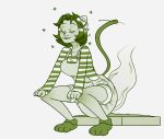 2016 alien clothed clothing crouching diaper diaper_under_clothing diaper_under_onesie digital_drawing_(artwork) digital_media_(artwork) eyes_closed feces female homestuck humanoid litter_box monochrome ms_paint_adventures nepeta_leijon pooping raised_tail satisfied soiled_diaper soiling soiling_diaper solo sparkles stink_fumes tail tail_motion tailwag troll_(homestuck) unclean_diaper used_diaper using_diaper wearing_diaper zee-rage-man