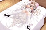  1girl after_sex after_vaginal ahegao ahoge bai_da bed bed_sheet blush bow braid breasts breasts_apart breasts_out censored clothes_lift commentary_request commission cum cum_in_pussy cum_on_body cum_on_breasts cum_on_clothes cum_on_hair cum_pool cumdrip dress elbow_gloves excessive_cum facial female_orgasm fucked_silly genseishinki_sacred_virth gloves hair_between_eyes hair_bow hair_ornament heart high_heels highres indoors large_breasts large_variant_set long_hair lying magical_girl mary_janes mosaic_censoring nipples no_bra nose_blush on_back on_bed open_mouth orgasm panties panties_around_one_leg pillow purple_eyes pussy rolling_eyes sacred_claire shoes side_braid skeb_commission smile solo spread_legs tears thighhighs tierna_aeride_throne tongue tongue_out underwear variant_set white_bow white_dress white_gloves white_panties white_thighhighs 