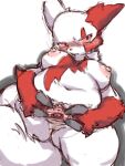 anthro anus areola big_breasts black_claws blush breasts cervix claws clitoral_hood clitoris colored_sketch diru dutch_angle embarrassed erect_nipples female front_view fur fur_markings generation_3_pokemon genitals hi_res looking_aside lying markings multicolored_body multicolored_fur nintendo nipples on_back pokemon pokemon_(species) red_body red_eyes red_fur shadow simple_background sketch solo spread_vulva spreading two_tone_body two_tone_fur urethra vaginal_canal vulva white_background white_body white_fur zangoose