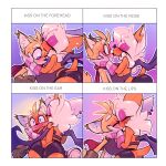  anthro big_breasts bigdad blush breasts butt canid canine chiropteran duo eyes_closed female forehead_kiss fox kissing male male/female mammal miles_prower nose_kiss rouge_the_bat sega sonic_the_hedgehog_(series) wings 