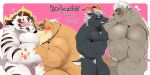  2021 anthro asterios belly blush brown_body brown_fur edit erection eyes_closed eyewear felid fur genitals glasses group hi_res hyaku_(artist) kemono licho_(tas) lifewonders male male/male mammal moobs overweight overweight_male pantherine penis tanngrisnir_(tas) tiger tokyo_afterschool_summoners uncensored ursid video_games volos white_body white_fur 