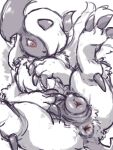 animal_genitalia animal_vulva anus black_body black_claws canine_genitalia canine_vulva claws colored_sketch diru feet female feral fur generation_6_pokemon genitals hand_on_belly hand_on_chest hi_res hindpaw horn looking_down looking_down_at_genitalia lying mega_absol mega_evolution nintendo on_back one_eye_obstructed paws plump_labia pokemon pokemon_(species) pupils quadruped raised_leg red_eyes shadow simple_background sketch small_pupils solo vulva white_background white_body white_fur